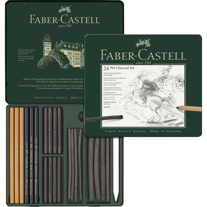 FABER-CASTELL Set PITT Charcoal 24 pièces