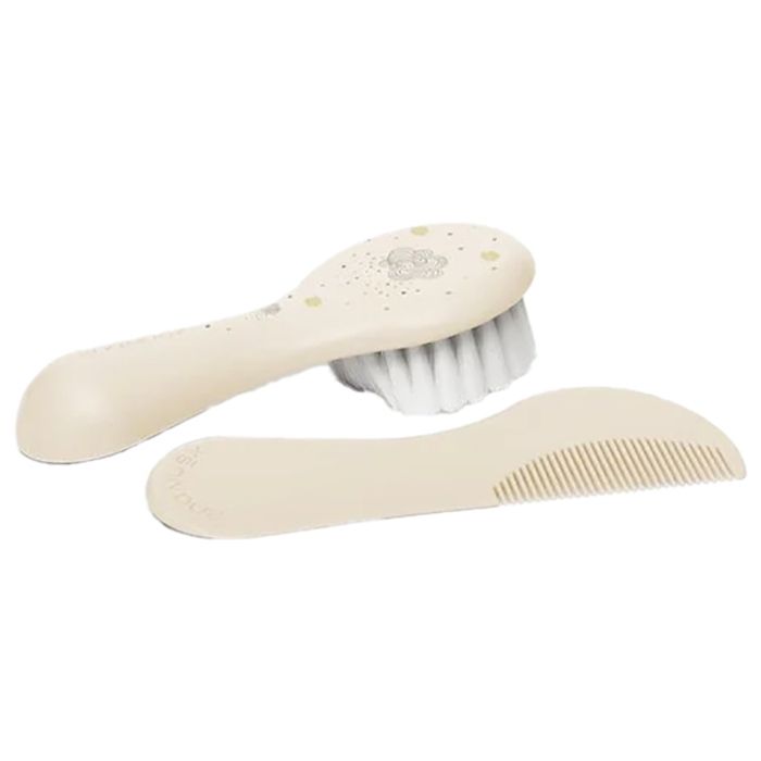 Set de brosse et peigne - SUAVINEX - Blanc - Dès la naissance - Poils synthétiques