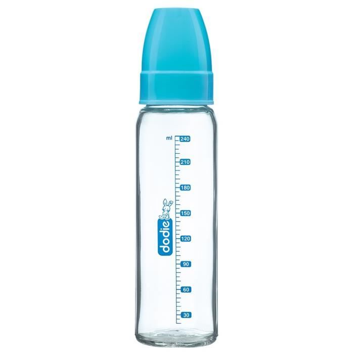 DODIE Mon Biberon Verre 240ml - Bleu - Col Etroit