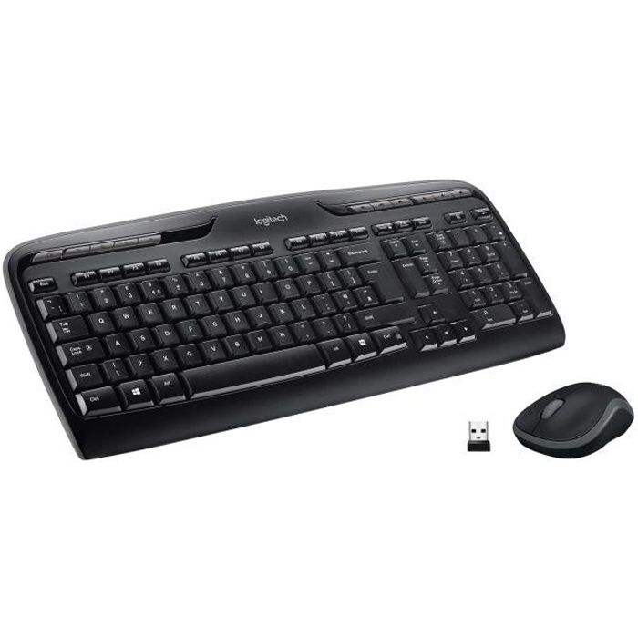 Ensemble Clavier Souris - Sans fil - Logitech - MK330 - AZERTY - Noir