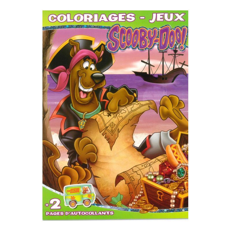 SCOOBY-DOO COLORIAGE ET JEUX +2 PAGES AUTOCOLLANT