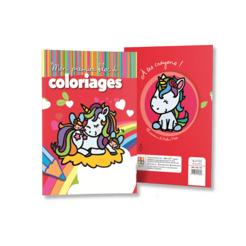 MON PREMIER BLOC DE COLORIAGES LICORNE - ROUGE
