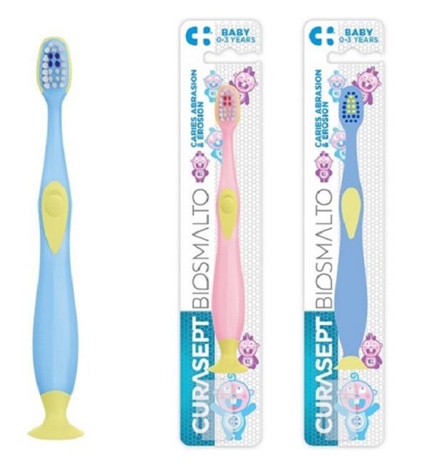 Brosse à dents - CURASEPT - BIOSMALTO BABY - 0-3 ans - Poils doux - Hypoallergénique