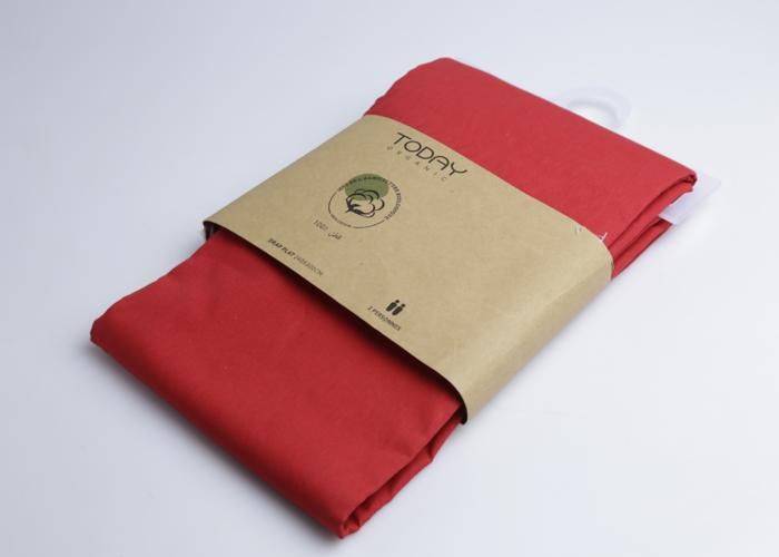 Drap Plat - TODAY - Pomme d'Amour Marja - Coton Bio - 240x300 cm - 57 Fils