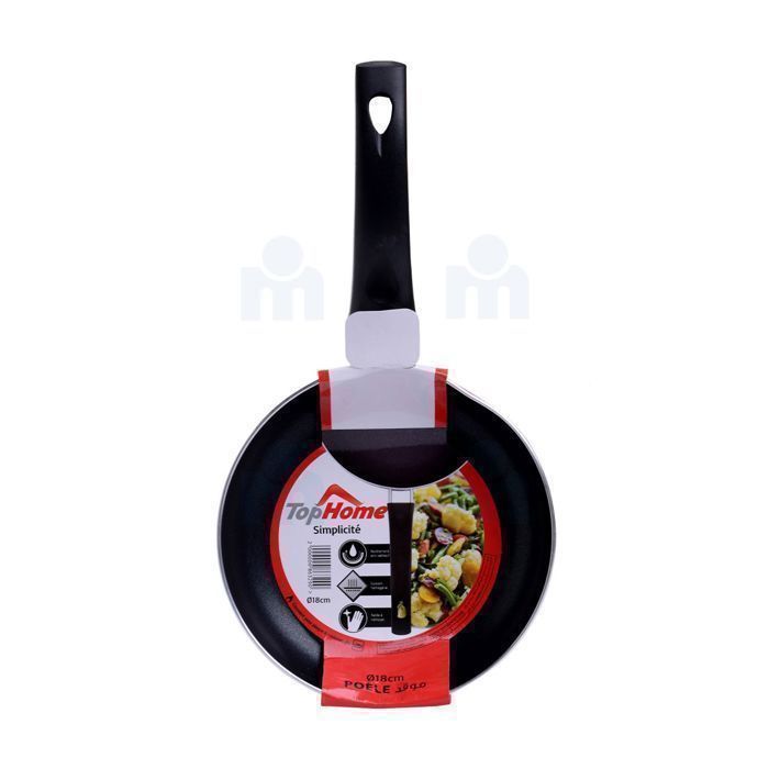 Poêle antiadhésive 18cm - TOP HOME - Revêtement supérieur - Fond épais - Compatible tous feux