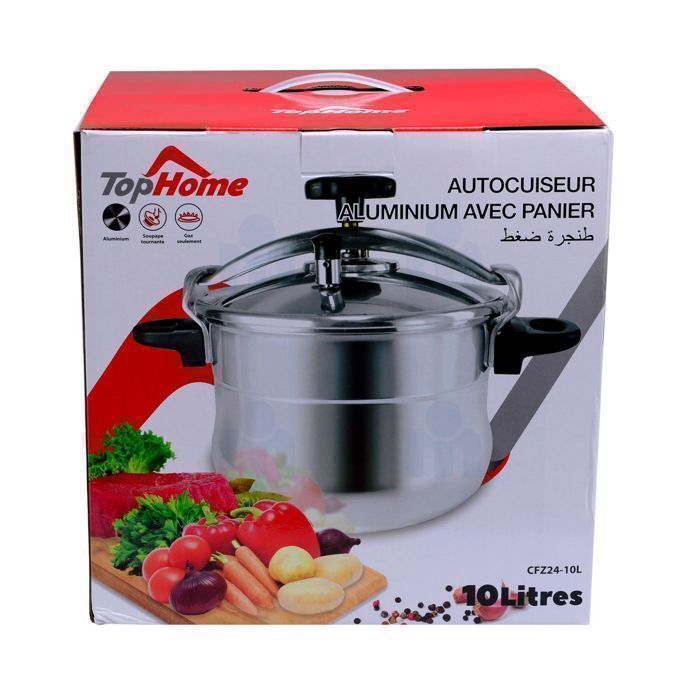 Cocotte autocuiseur aluminium avec panier 10L - TOP HOME