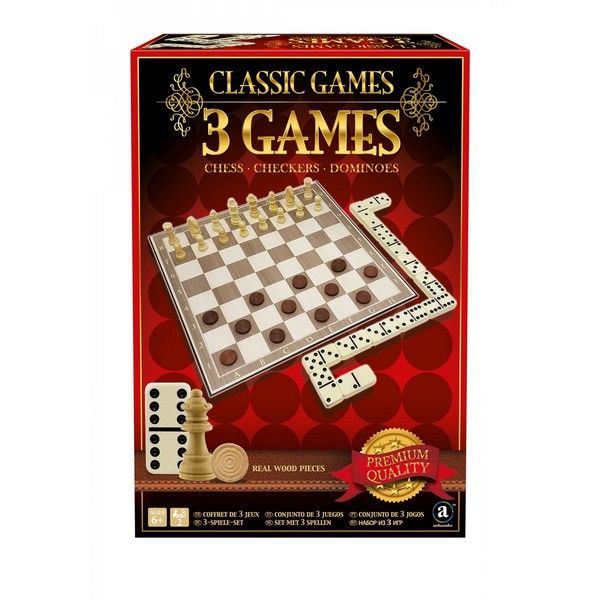 Coffret Premium 3 en 1 -Echecs,Dames,Dominos