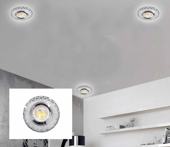 TINPIA SPOT ENCASTRABLE MR16 AVEC CONTOUR LED 3W6500K ROND VERRE Q100