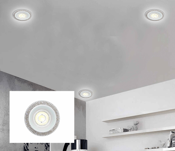 DIANA SPOT ENCASTRABLE FIXE ROND BLANC EN RETRAITMR16 6500K Q90mm