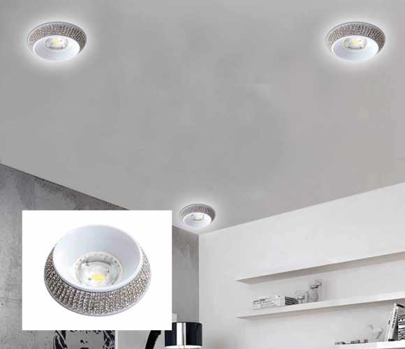 HEVLINE SPOT ENCASTRABLE EN RETRAIT MR16 ROND BLANC Q85mm