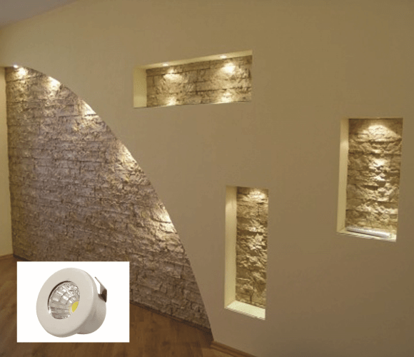 TARASPOT NICHE BLANC,LED 3W- 4000K- Ø3CM