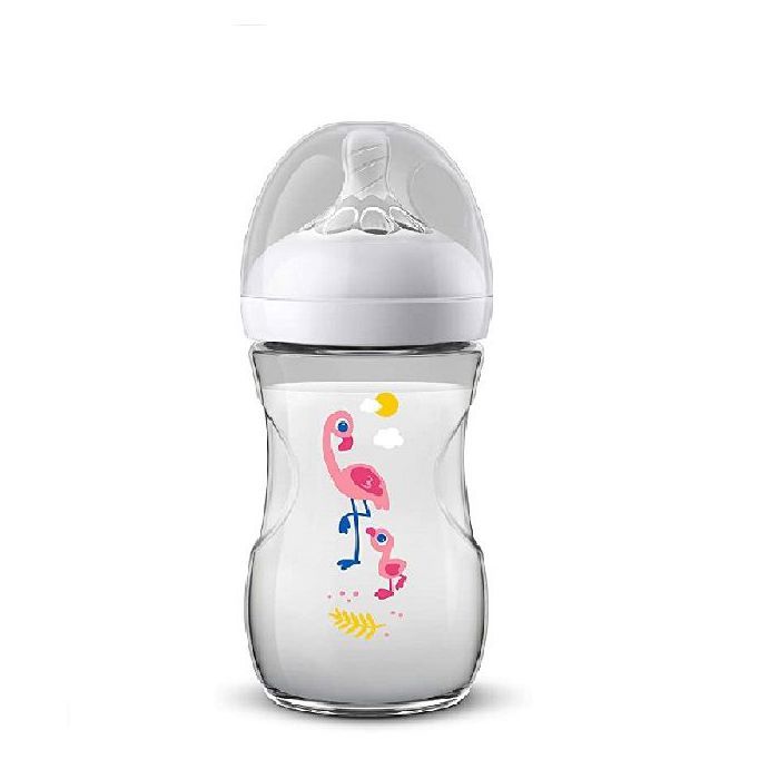 AVENT NATURAL BIBERON DEBIT LENT DES 1 MOIS Flaming 260ML