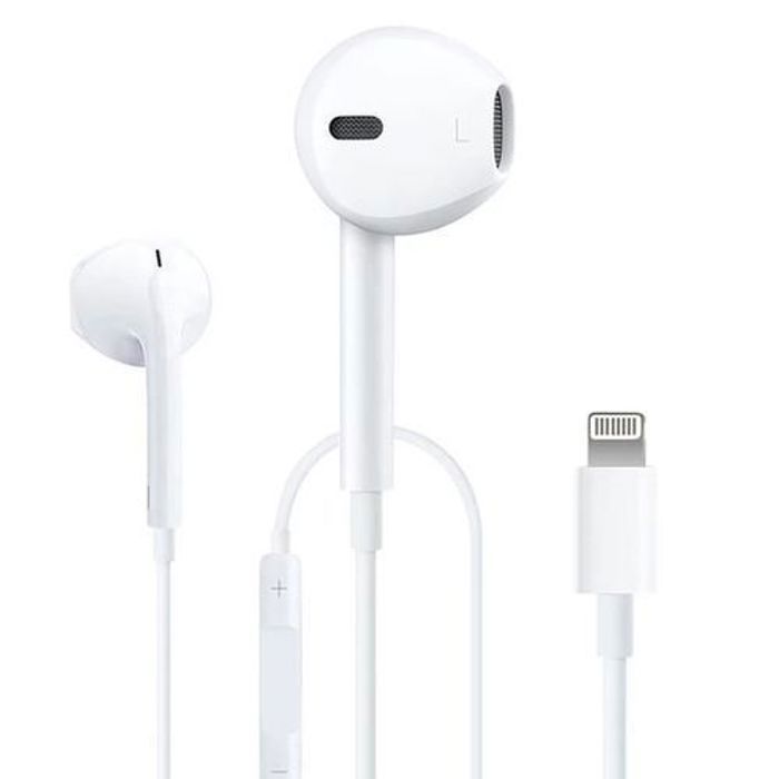 Ecouteurs filaire avec microphone et fil pour iPhone - Blanc