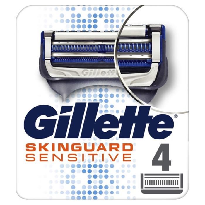 Gillette Recharges de Lames de Rasoir Skinguard Sensitive - 4 unités