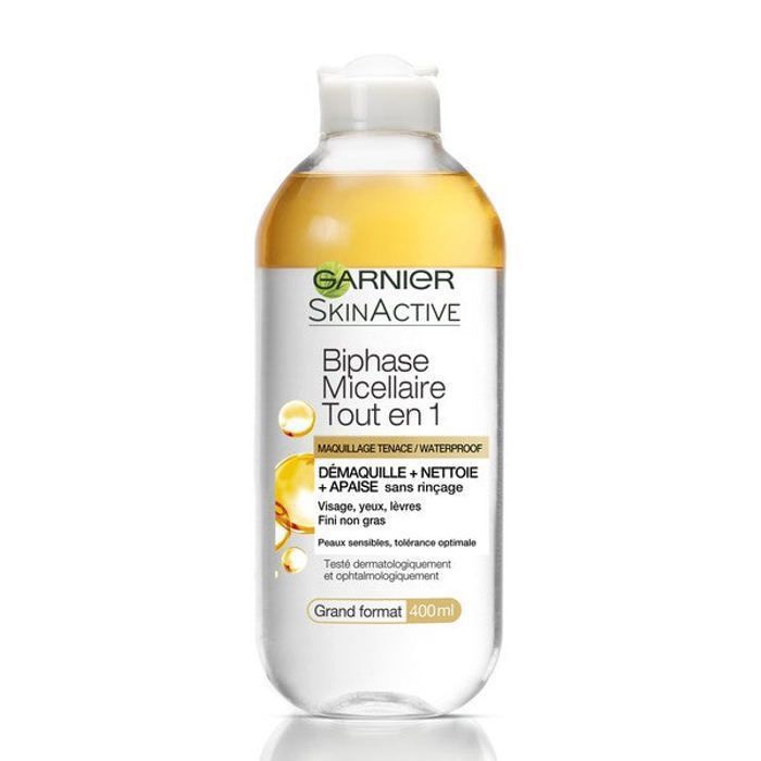 Eau micellaire biphasée - SkinActive - 400ml - Non gras - Tous types de peau - Femme