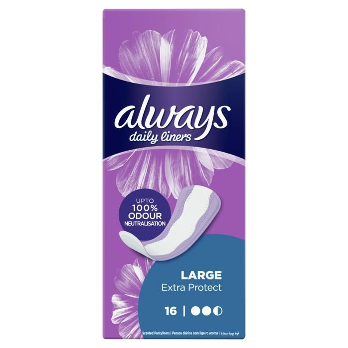 Protège-slips - ALWAYS - Extra Protect Large - Ultra fins - Parfum frais - 16 unités