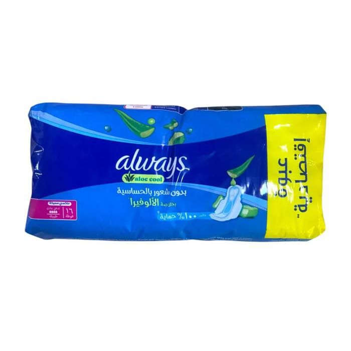Serviettes Hygiéniques - ALWAYS - Maxi Epaisses 3en1 - Long - 16 unités - Protection Anti-Fuites