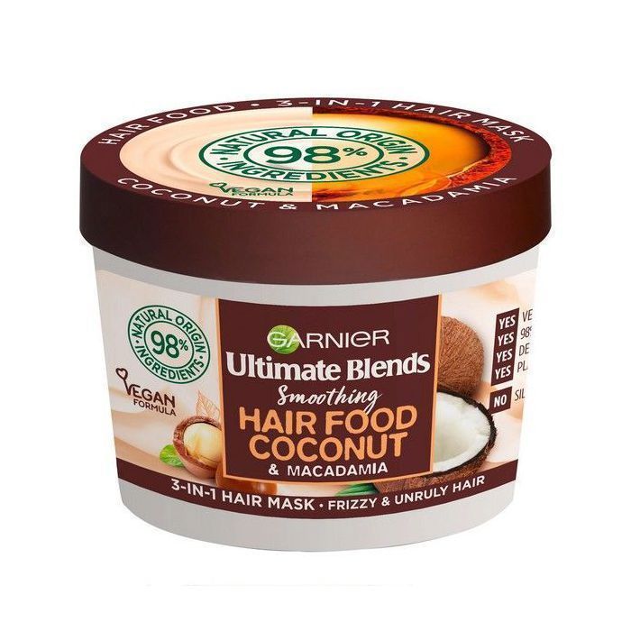 Masque Capillaire - Garnier - Hair Food Macadamia - 390ml - Vegan - 98% Naturel - Sans Silicone