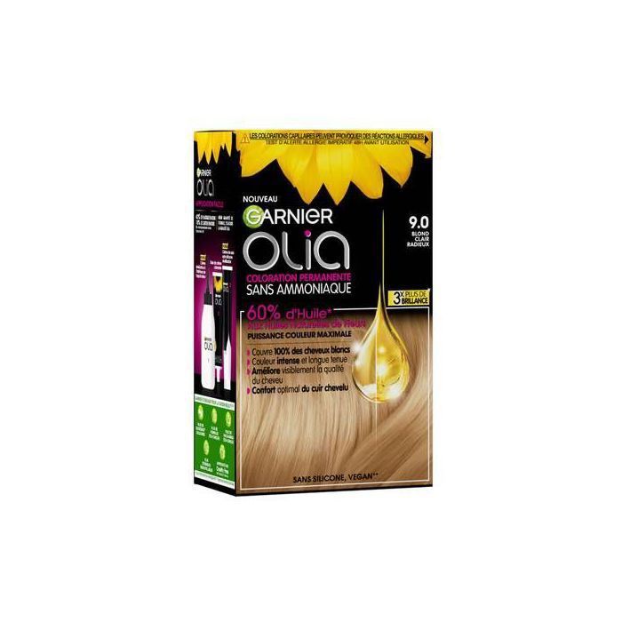 Coloration Permanente - Garnier - Olia 9.0 - Blond Clair Radieux - Non Gras - Tous Types de Cheveux