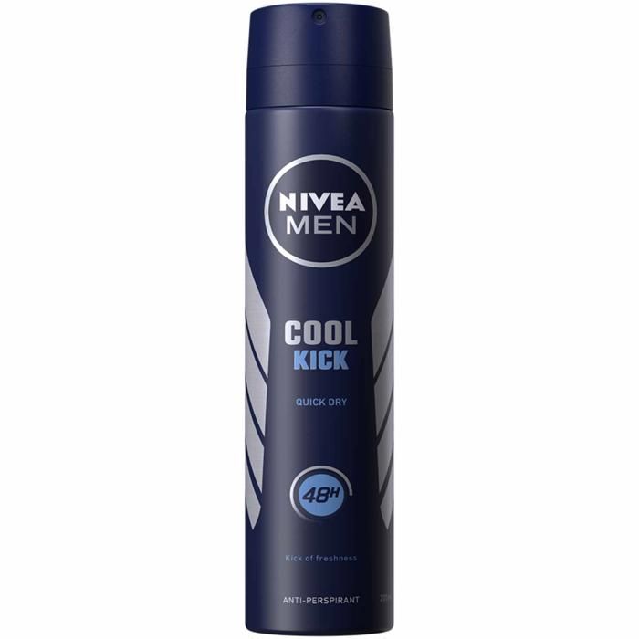 Déodorant - NIVEA MEN - Cool Kick - Spray 200ml - Protection 48h - Sans alcool