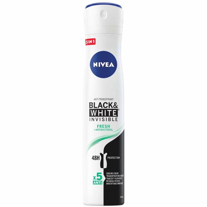 NIVEA, Déodorant Femme, Invisible Black&White Fresh, Spray 200ml
