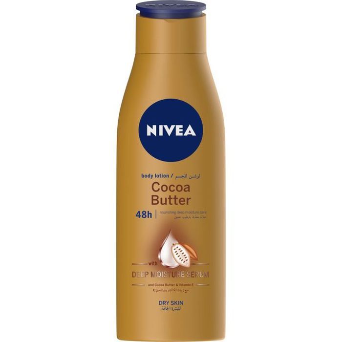 Lait corporel - NIVEA - Beurre de cacao - 250ml - Hydratation 48h - Peaux sèches