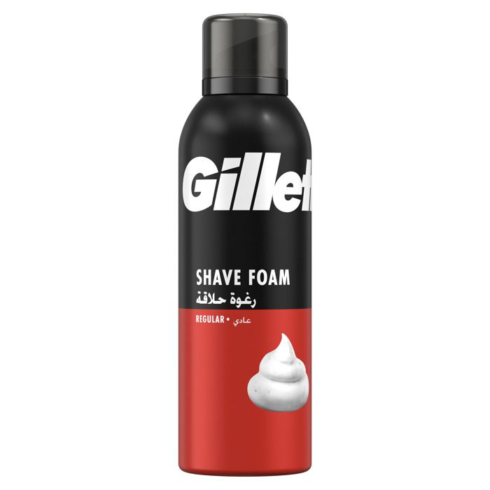 Mousse à raser - GILLETTE - Regular - 200ml - Pour peaux normales - Riche et crémeuse