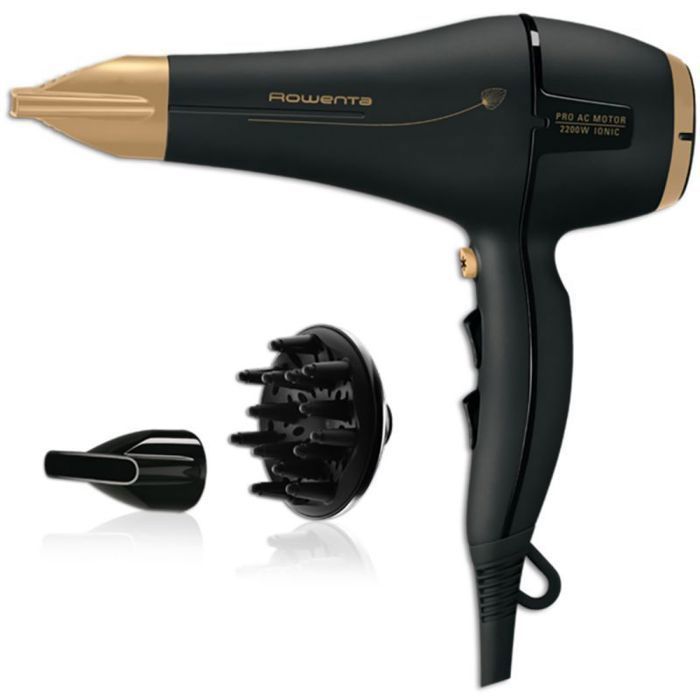 Sèche-cheveux - ROWENTA - CV7846FO - 2200 W - 2 vitesses - 3 températures - Noir/Or