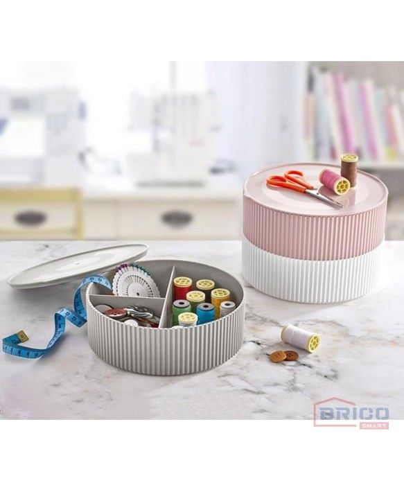 Organisateur empilable - 3 compartiments - Couvercle - Plastique de haute qualité - Design contemporain