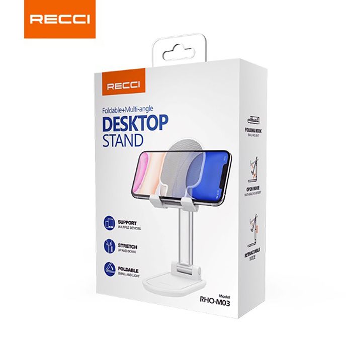 Support pour mobile et tablette - De Recci - rho-m03 - Blanc - Plastique - Universel