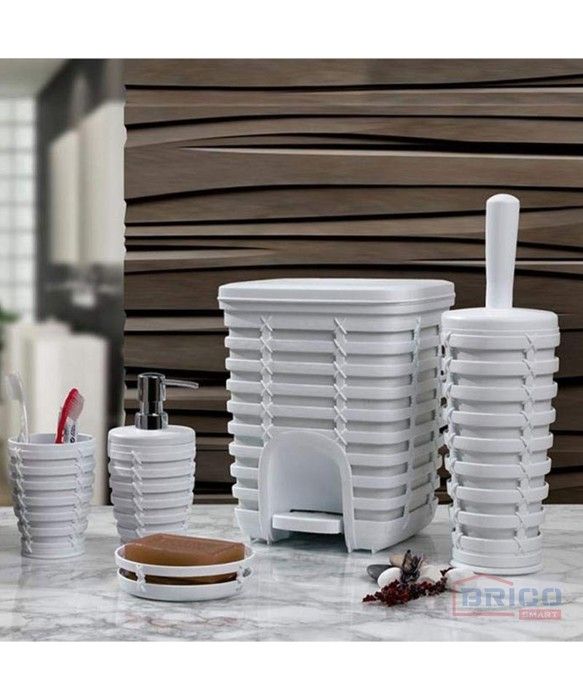 Ensemble salle de bain palm (5 pièces -Gris )