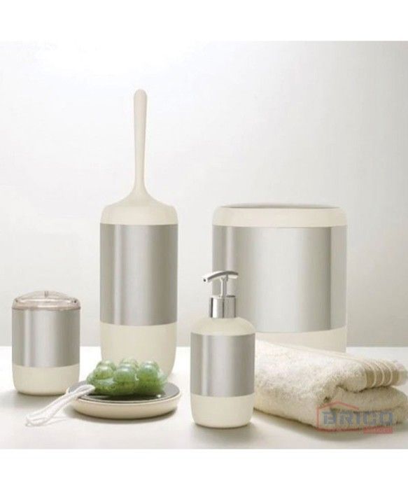 ENSEMBLE SALLE DE BAIN 5 PCS LIMA - BEIGE CHROME