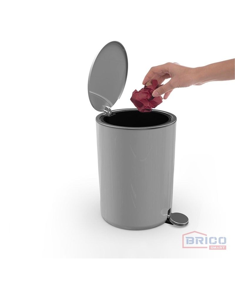 Poubelle à pédale ( 5 litres -Grise )