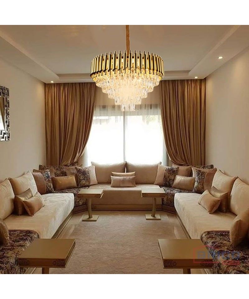 Lustre Lixus dorée (Ø50*H34,5 cm -  E14*9)