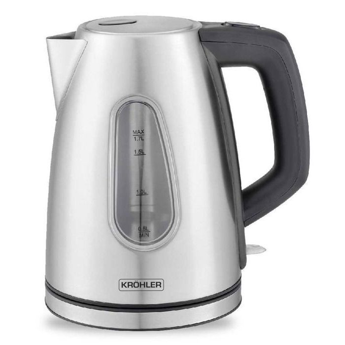 Bouilloire électrique - KRÖHLER - PEBT-905 - Inox - 1,7L - 2200W - Socle 360°