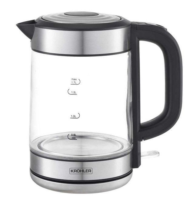 Bouilloire electrique Kröhler - PEBT-1017 - 360° - en Verre 1,7L