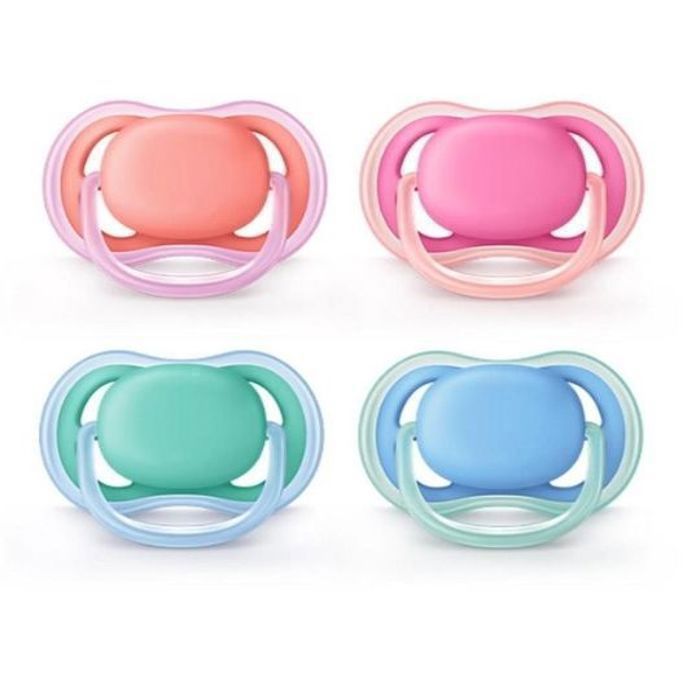 AVENT - Lot 2 Sucettes ULTRA Air 6-18 Mois - Couleur Aléatoire