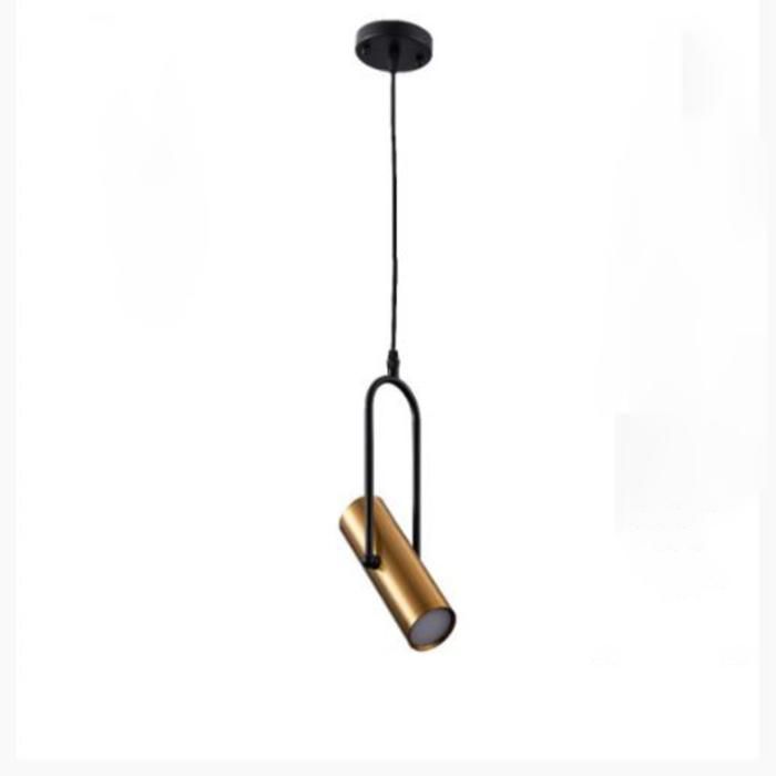 SUSPENSION DEVAN CORPS MÉTAL NOIR ET DORÉ - INC 1 X GU10 3W