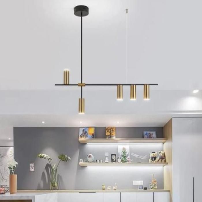 SUSPENSION AJDA CORPS METAL NOIR ETBRONZE - EXCL 5XE27 MAXI 60W