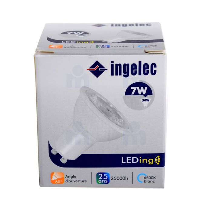 Spot LED 7W GU10 6500K lumière blanche - INGELEC