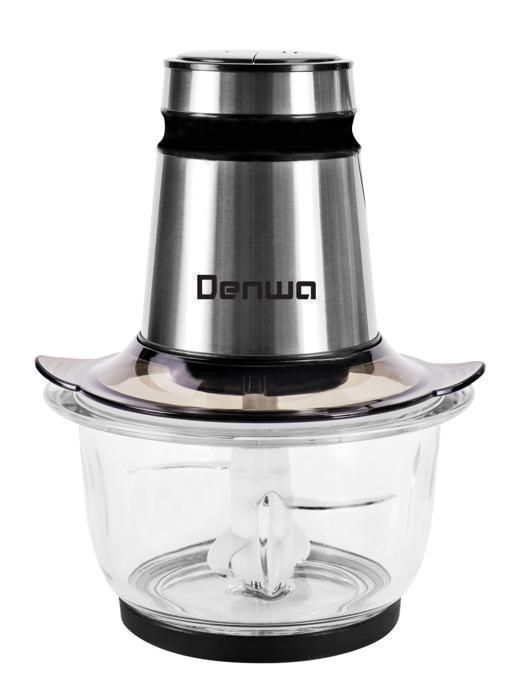 Hachoir - DENWA - CHP-190 - 4 Lames - 1,2L - 500W - Bol en Verre