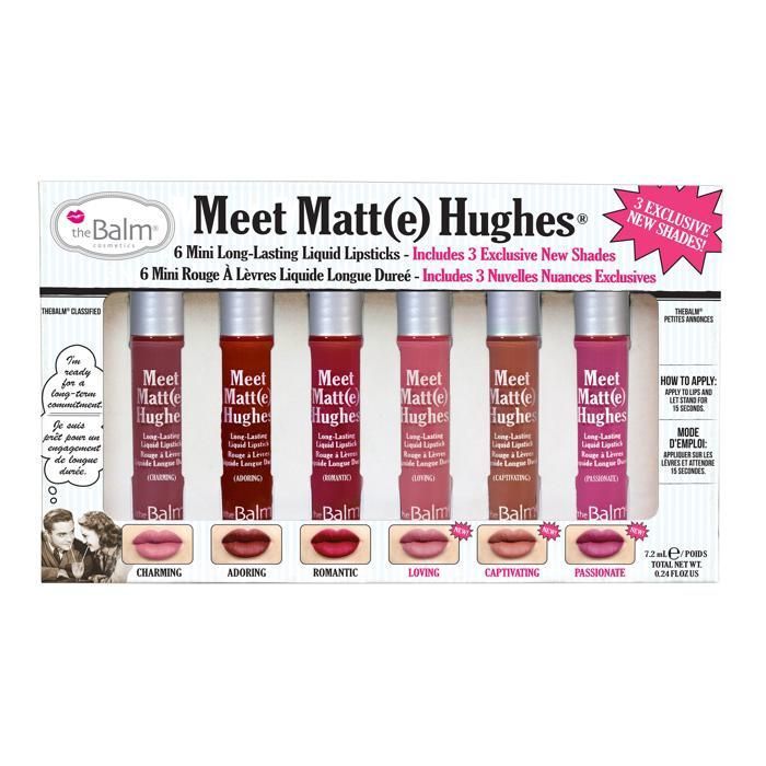 Rouge à lèvres - THEBALM - MEET MATT(E) HUGHES® VOL. 3 - Pack de 6 mini rouges - Teintes mattes - Longue durée
