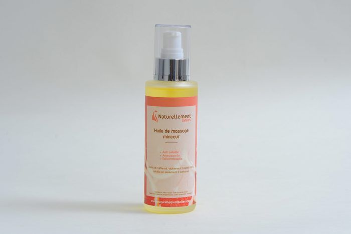 Huile de massage amincissante - NATURELLEMENT BELLES - 100 ml - Huile d'argan - Huile d'amande douce - Vegan