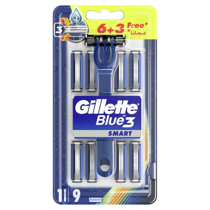 Gillette rasoir jetable hybride Blue3 Smart - 6 unités + 3 GRATUITS