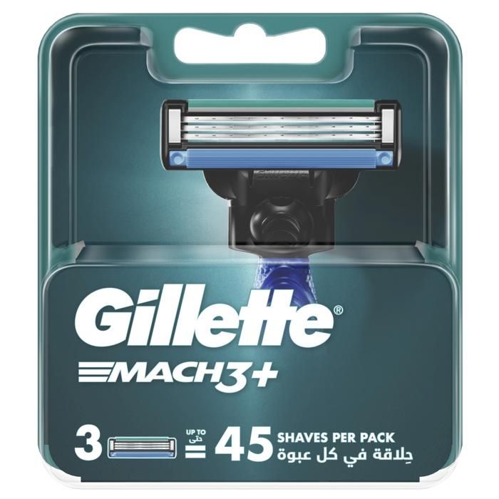 Recharges de Lames de Rasoir - GILLETTE - Mach3+ - 3 unités - Rasage confortable - Lames durables