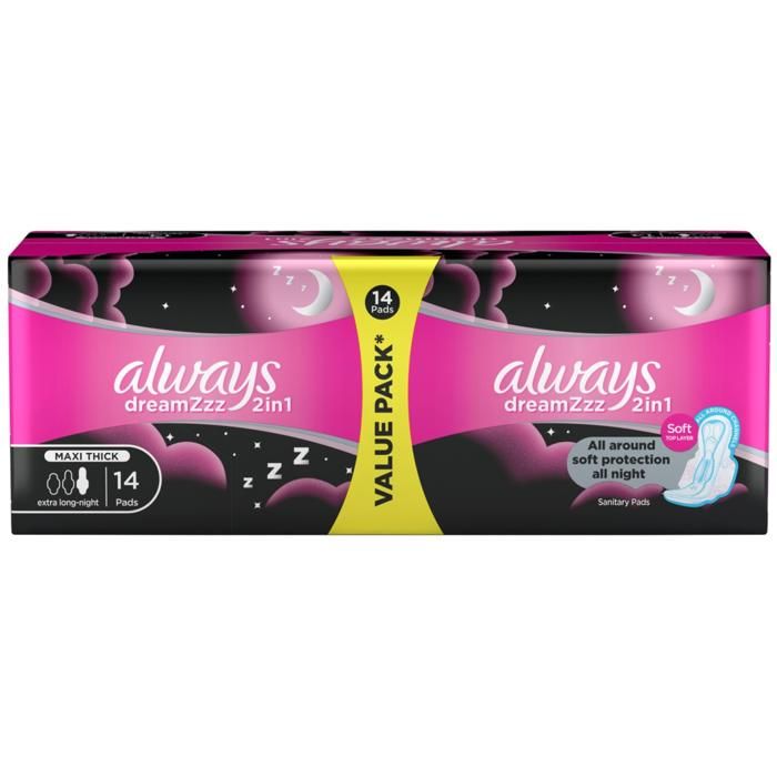 Always Serviettes Hygiéniques Maxi Epaisses Protection Nuit - 14 unités