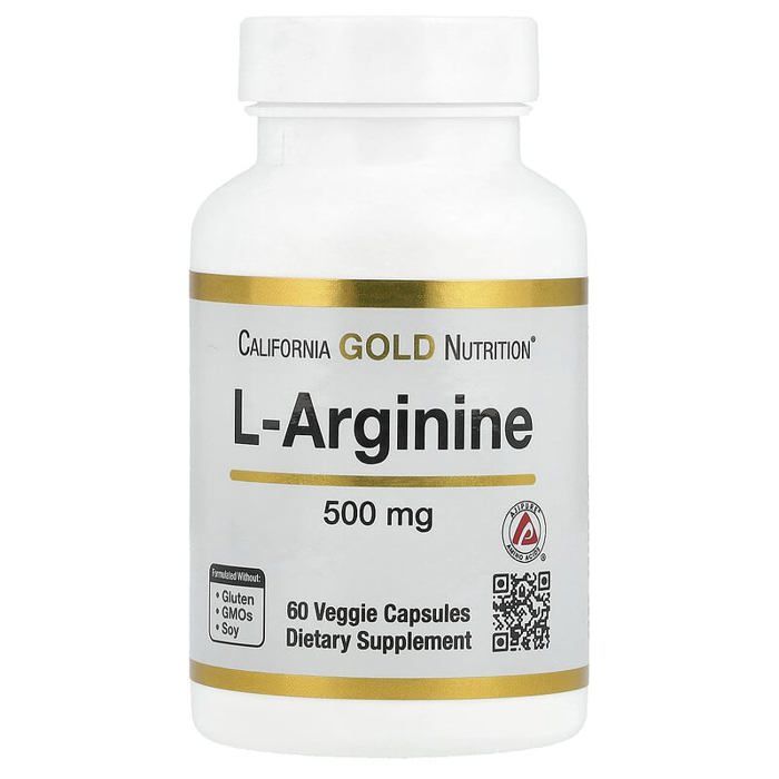 California Gold Nutrition L-arginine AjiPure 500 mg – 60 capsules végétariennes