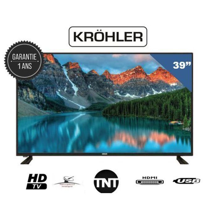Téléviseur LED - KRÖHLER - TK-39-DT-01 - 39 pouces - D-LED - Récepteur intégré