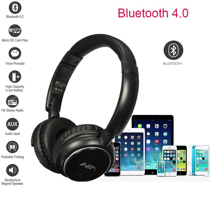 Casque Bluetooth - Q1 - 4 en 1 - Stéréo - Radio FM - Micro SD