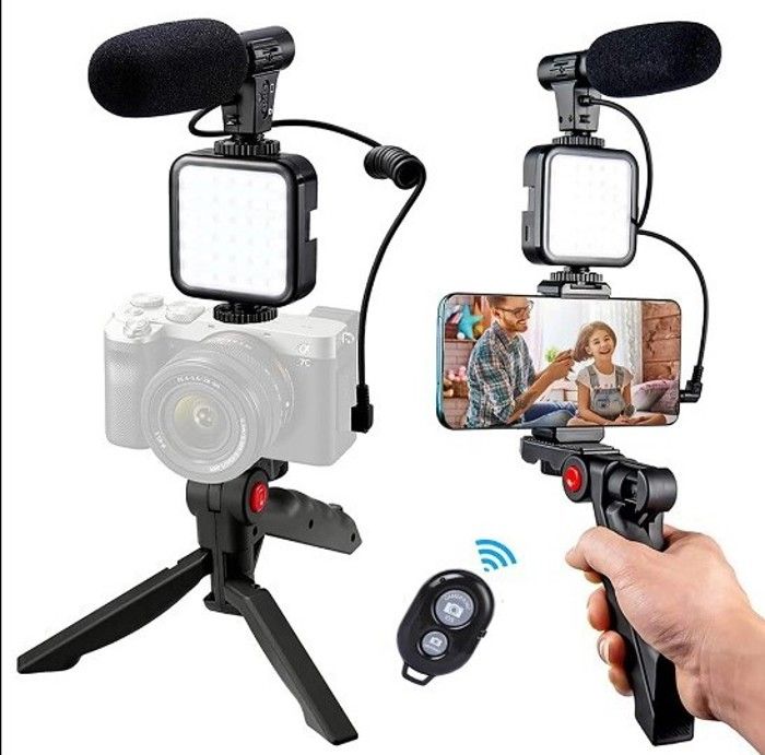 Kit de Vlogging - Multi - Smartphone - Microphone - Trépied - Lumière LED